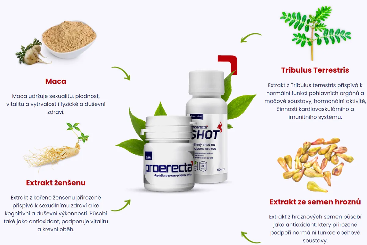 Srovnání složení Proerecta produktů